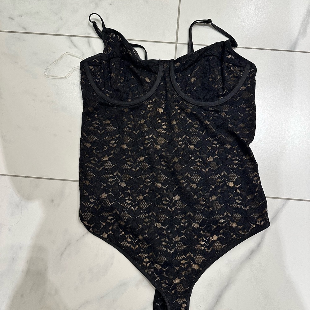Elegant Black Lace Bodysuit
